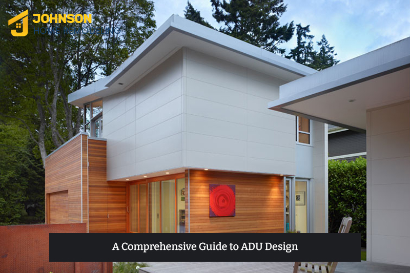 Exterior view of a modern Accessory Dwelling Unit (ADU) showcasing contemporary design